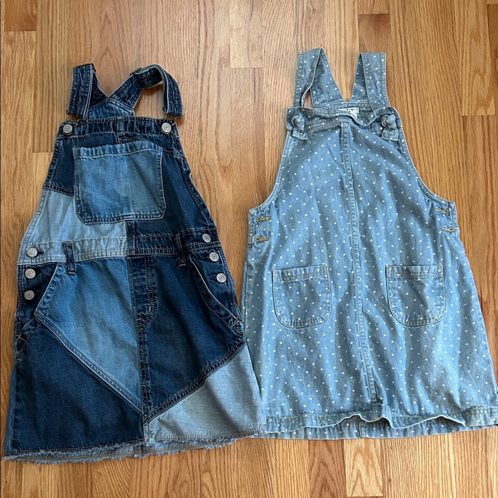 GAP Kids Denim Overalls - Dark Blue and Light Blue